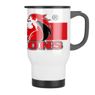 LIONS Rugby White Travel Mug right side