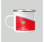 Voortrekker Vrystaat Red white enamel mug Navy left personalised