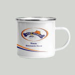 Voortrekker Vrystaat kamp Murgpyp white enamel mug right personalised