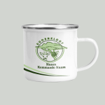 Voortrekker Vrystaat kamp doornkloof white enamel mug right personalised